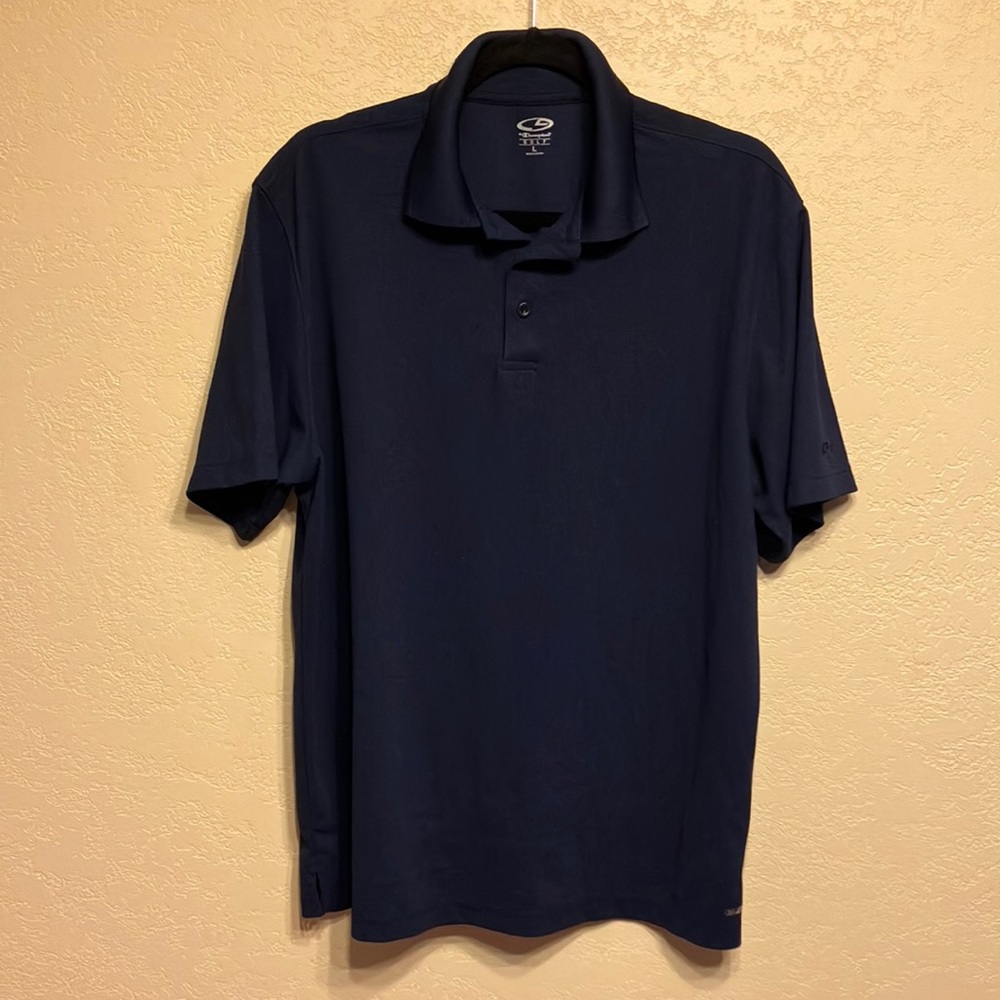 🔔2/$15 CHAMPION LG NAVY GOLF DUO DRY POLO IN LIKE NEW CONDITION